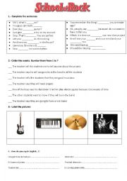 English Worksheet: School of Rock- Listening comprehension