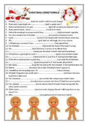 English Worksheet: CHRISTMAS CONDITIONALS  TYPE 1 2 3 4 