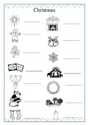 English Worksheet: Christmas Write the words CF2017