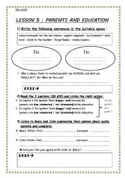 English Worksheet: Pushy parents