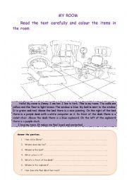 English Worksheet: My room