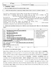 English Worksheet: 8th form, Test2