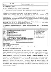 English Worksheet: 8th form, Test2