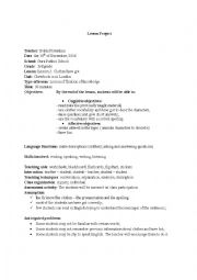 English Worksheet: Lesson plan 3rd grade