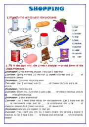 English Worksheet: Shopping (Vocabulary In Context)