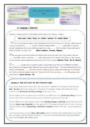 English Worksheet: mid semester test 2 8th forms