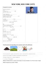 English Worksheet: New York, New York - Sinatra