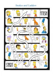 English Worksheet: Snakes and ladders The Simpsons