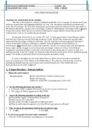 English Worksheet: exams 2nd year literary