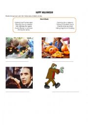 English Worksheet: Halloween Matching Vocabulary