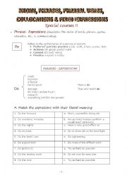 English Worksheet: idioms