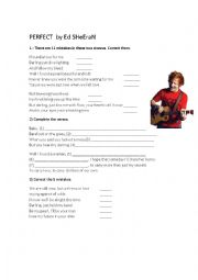 English Worksheet: ed sheeran perfect