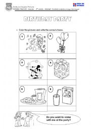 English Worksheet: BIRTHDAY PARTY