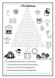 English Worksheet: Christmas Wordsearch CF2017