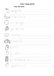 Fruits tracing activity