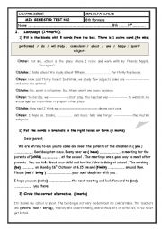 English Worksheet: MID SEMESTER TEST N 2 8TH FORM