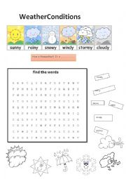 English Worksheet: weather conditions