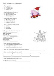 English Worksheet: Peppa Pigs christmas quiz 2 santas grotto