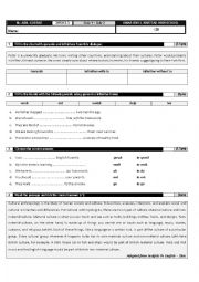 English Worksheet: QUIZ//// GRAMMAR AND READING