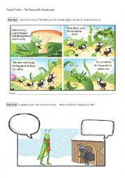 English Worksheet: The Ant and the Grasshopper (Aesops Fables)