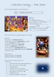 Song Worksheet: The Star by Mariah Carey