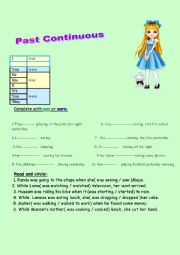 English Worksheet: The past continuous tense