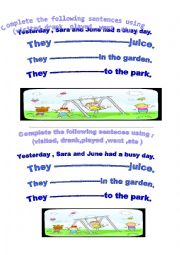 English Worksheet: the past simple tense