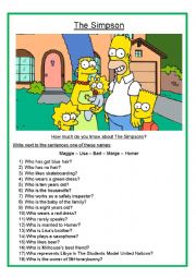 English Worksheet: The Simpsons