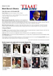 English Worksheet: Obamas biography 