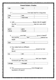 English Worksheet: Present Perfect Practice