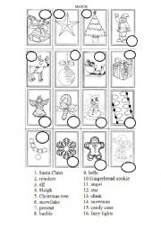 English Worksheet: Christmas Symbols practice