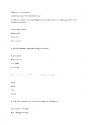 English Worksheet: telephone task