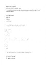 English Worksheet: telephone task