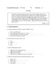 English Worksheet: comprehension quiz elementary