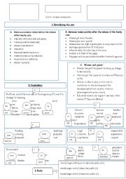 English Worksheet: women and power PLUS prefixes