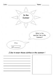 English Worksheet: Summer