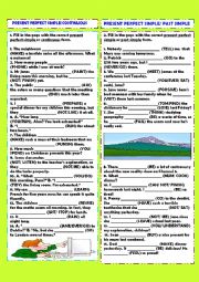 English Worksheet: Present perfect simple or continuous + present perfect or past simple + key