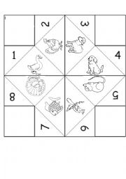 English Worksheet: FORTUNE TELLER - FARM ANIMALS