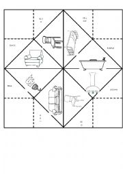 English Worksheet: FORTUNE TELLER - FURNITURE - COLORS