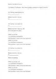 English Worksheet: 1st conditional and promises with Oh Darling by The Beatles
