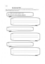English Worksheet: Interview with a Classmate