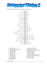 English Worksheet: IRREGULAR VERBS CROSSWORD 2