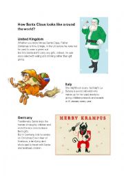 English Worksheet: Santa around the globe