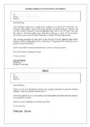 English Worksheet: invitation