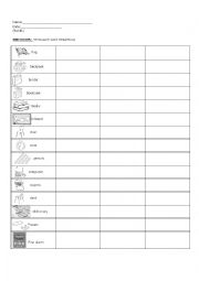 Things in the Classroom: Set #1