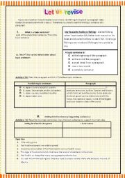 English Worksheet: the structure of a paragraph 