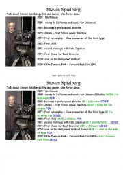English Worksheet: Steven Spielberg for / since