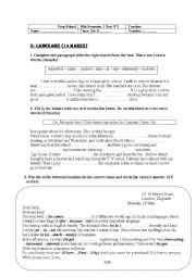 English Worksheet: Mid-Term Test 2 8TH Form