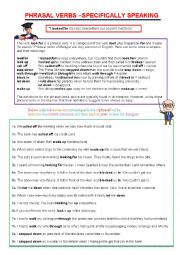 English Worksheet: Phrasal Verbs  Specifically Speaking