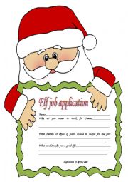 English Worksheet: Elf job application